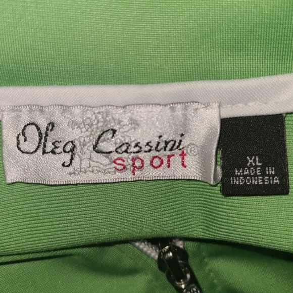 OLEG CASSINI SPORT GREEN DESIGNER TRACK JACKET - Picture 5 of 5